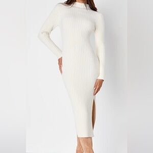 Lulu's ivory midi sweater dress